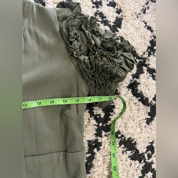 NWT Mia Joy Joyfolie ruffled Olive dress size small - Picture 11 of 11
